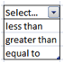 Dropdown menu options