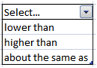 Dropdown menu options